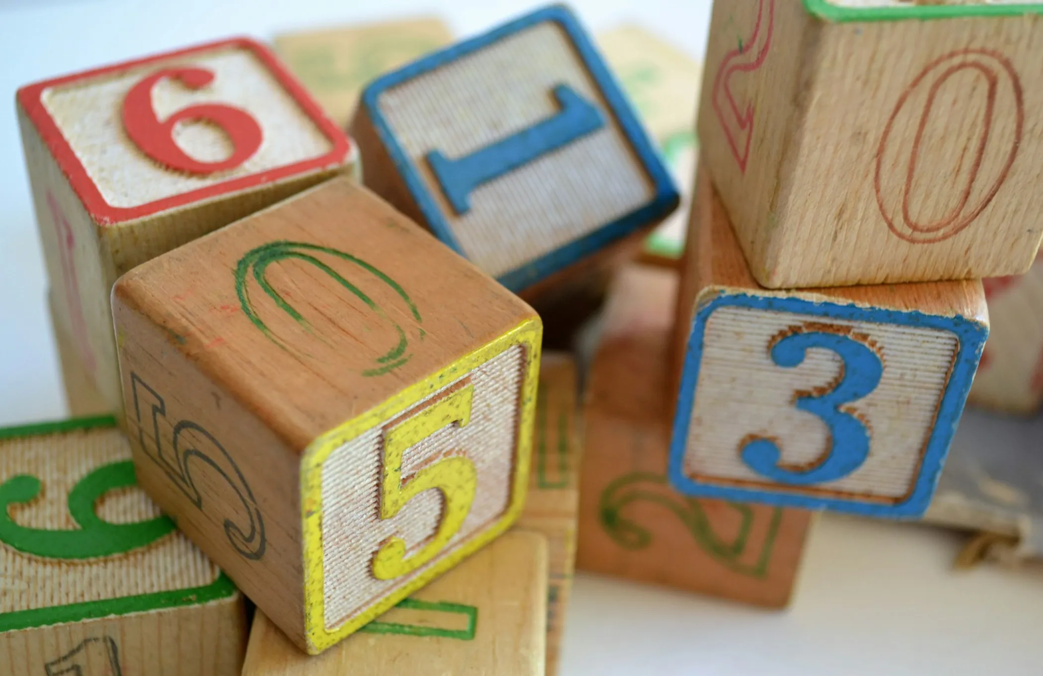 Wooden alphabet and number blocks