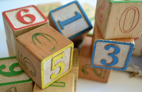 Wooden alphabet and number blocks