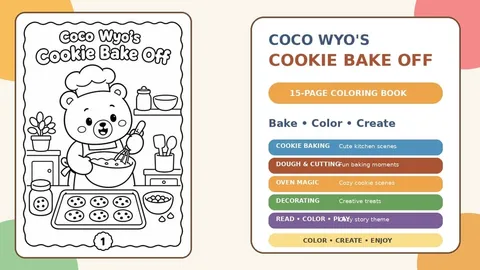 Cover of Coco Wyo's Cookie Bake Off: Coloring Book for Kids