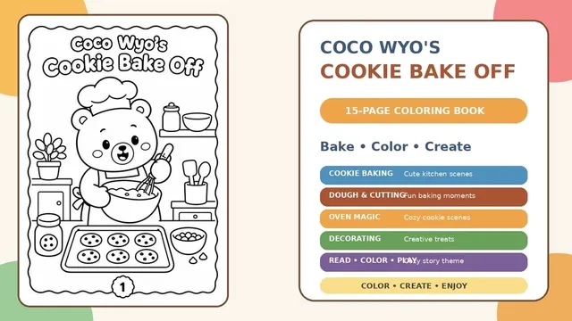 Cover of Coco Wyo's Cookie Bake Off: Coloring Book for Kids