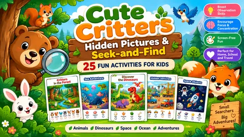Cover of Cute Critters: Hidden Pictures & Seek-and-Find Activity Book for Kids
