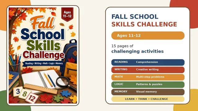 Cover of Fall School Skills Challenge: Reading, Writing, Math, Logic & Memory