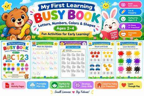 Cover of My First Learning Busy Book: Letters, Numbers, Colors & Shapes