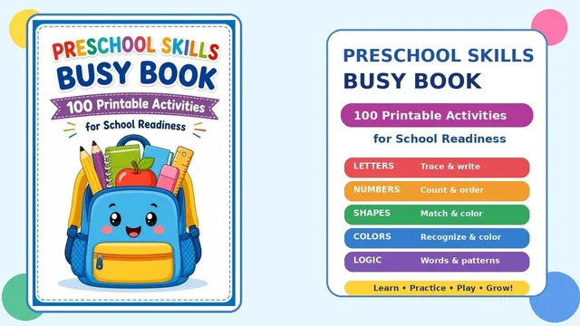 Cover of Preschool Skills Busy Book: 100 Printable Activities for School Readiness